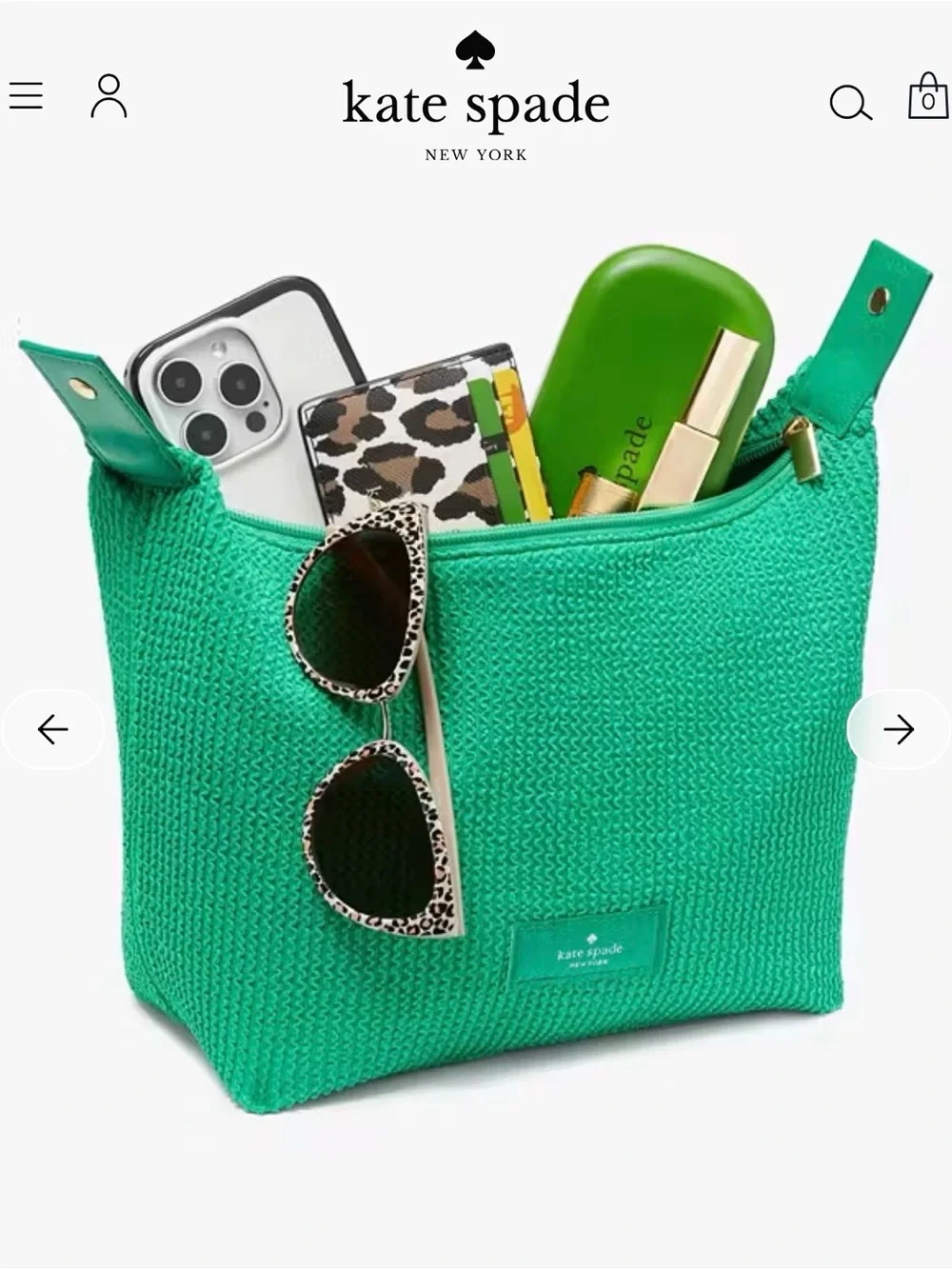 Kate Spade New York Women’s Green Cosmetic Pouch